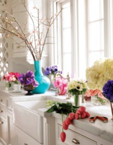 Flowers interior design for kitchen